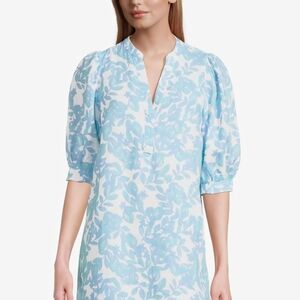 Lilly Pulitzer Blue and White Linen Blend Label Detail